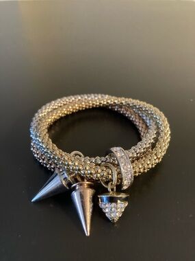 Gold-Tone Crystal Spike Charm Bracelet - Women Jewelry